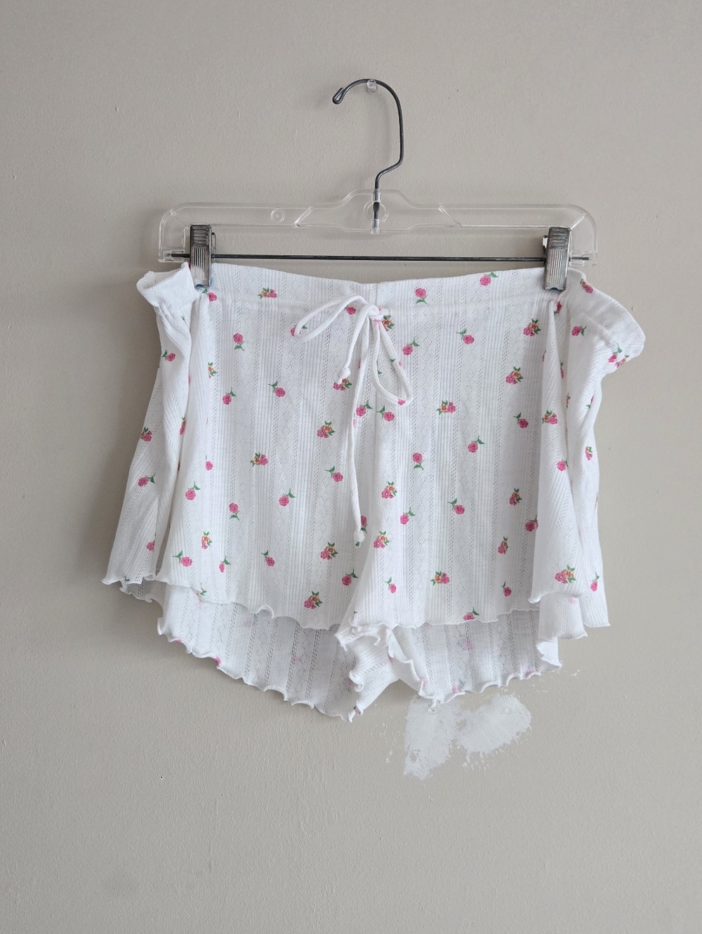 For Love And Lemons Blossom Pointelle Matching Set Pajama Top & Shorts White XS - Picture 14 of 16